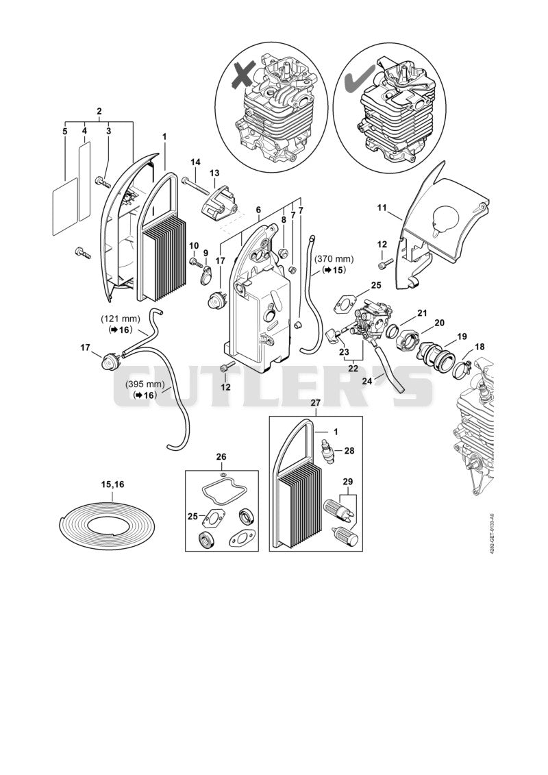 Air filter, Manifold