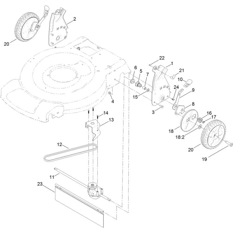 Transmission and Rear Wheel Drive Assembly
