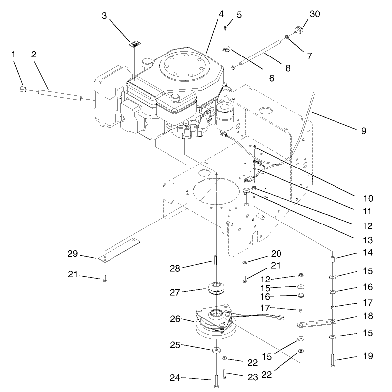 Engine and Clutch Assembly