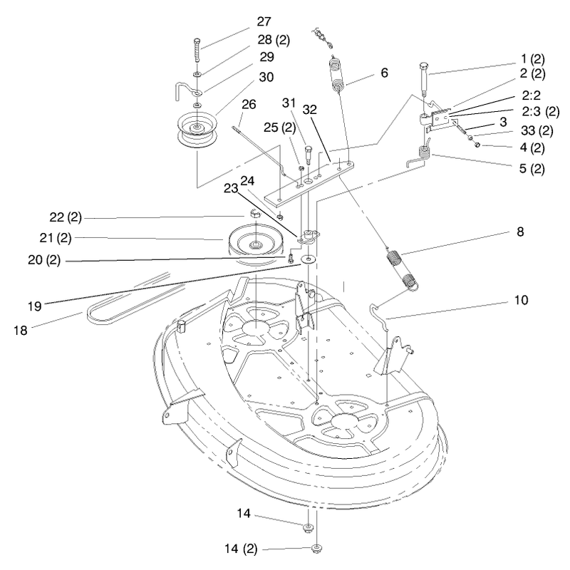 Pulley and Belt Assembly 38in Cutting Unit