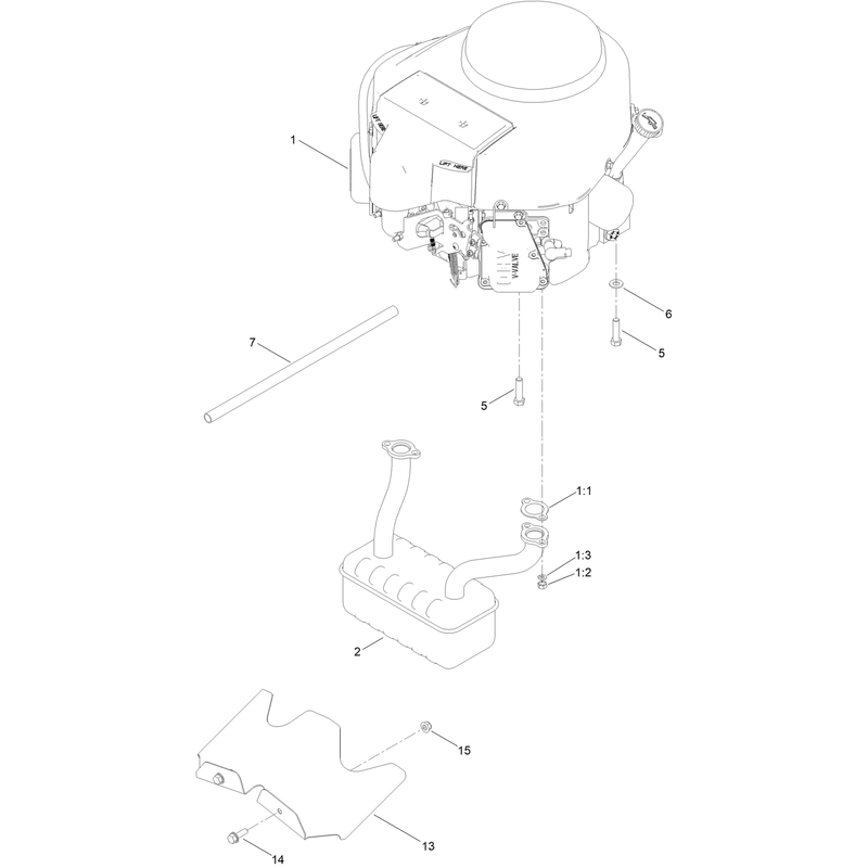 Engine and Muffler Assembly