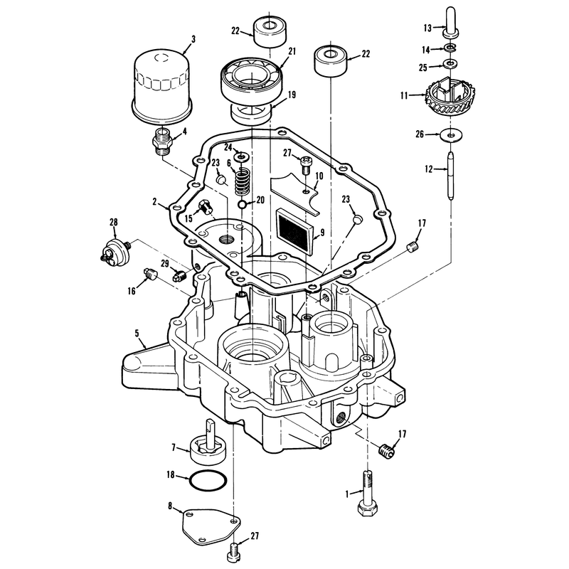 12.5hp Engine Oil Base & Pump Assembly