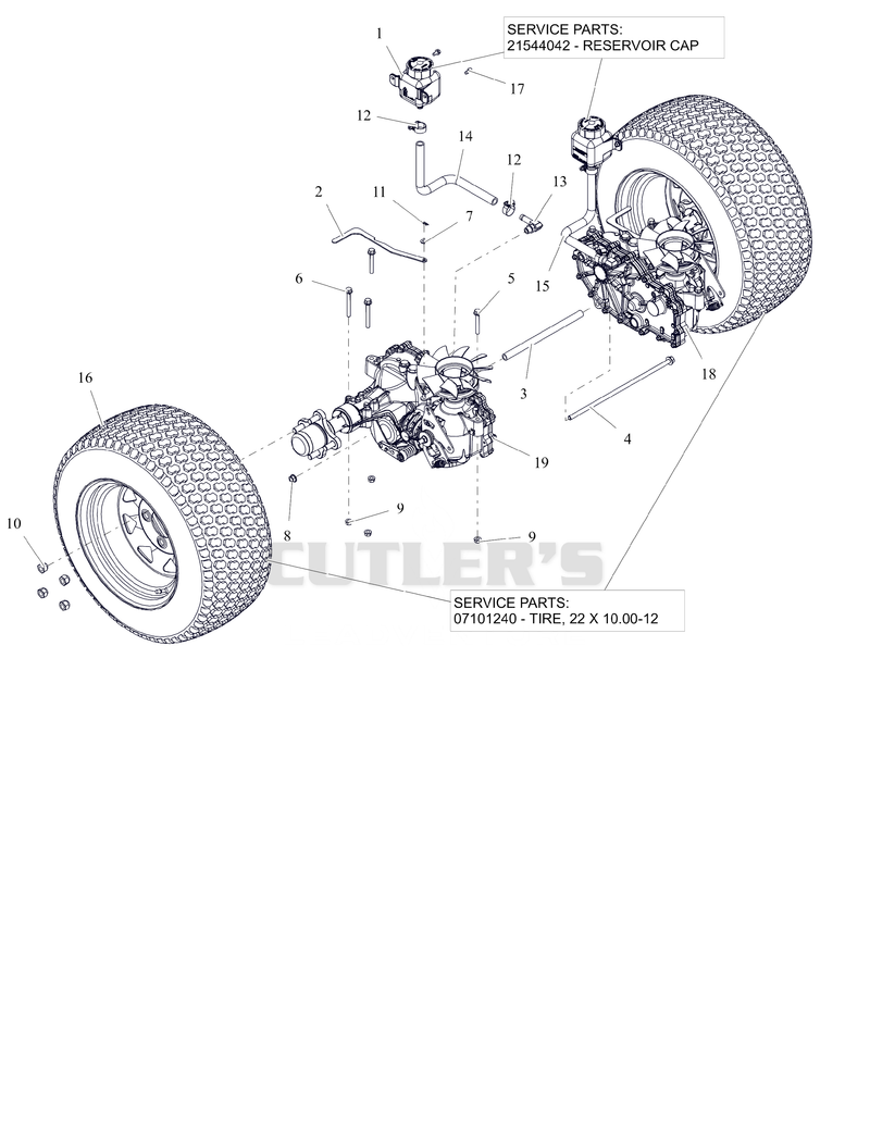 Rear Tires and Transaxles - 48"