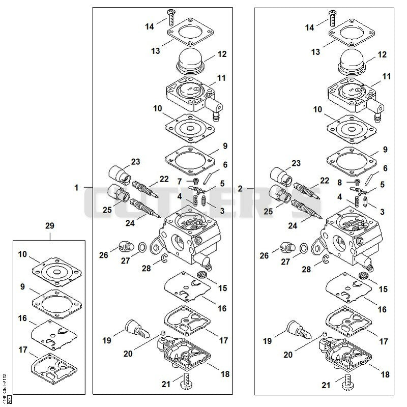 AA - Carburetor C1Q-S216, C1Q-S190 2-MIX (16.2014), (39.2011)
