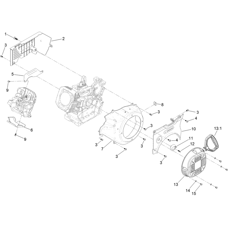 Blower Housing and Shrouds Assembly