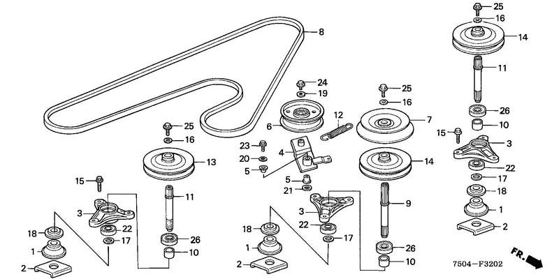 BLADE SHAFT@DRIVEN PULLEY (HT4213)