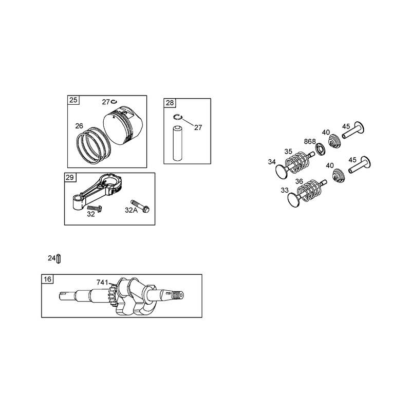 Crankshaft Assembly Briggs and Stratton 125K02-0187-E1