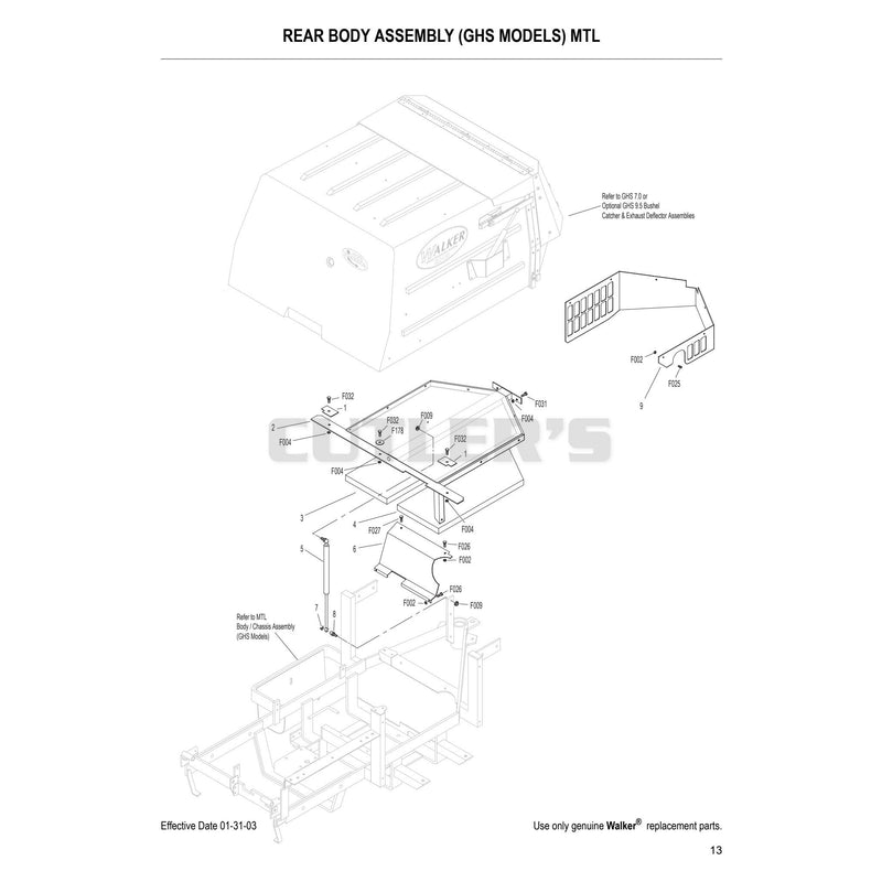 Rear Body Assembly GHS Models MTL