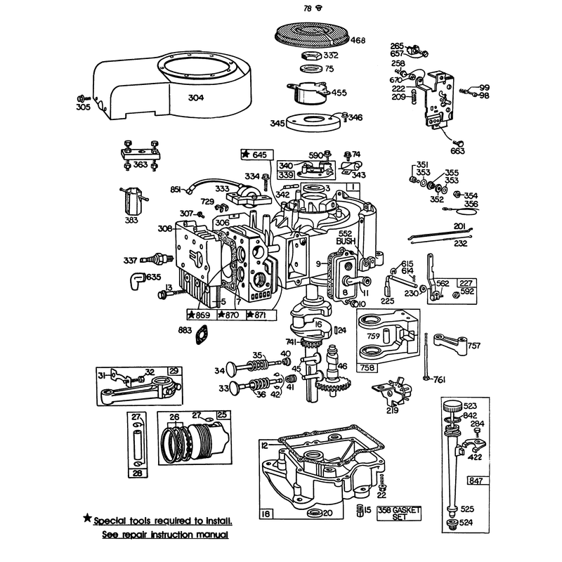 Engine Briggs & Stratton Model 252707-0230-01 (model 57360)