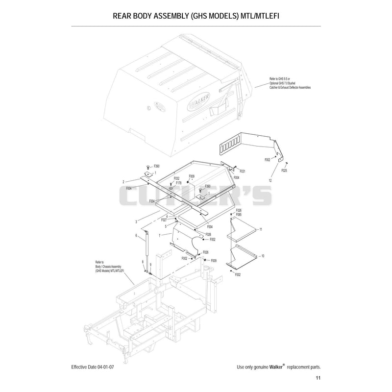 Rear Body Assembly GHS Models MTL MTLEFI