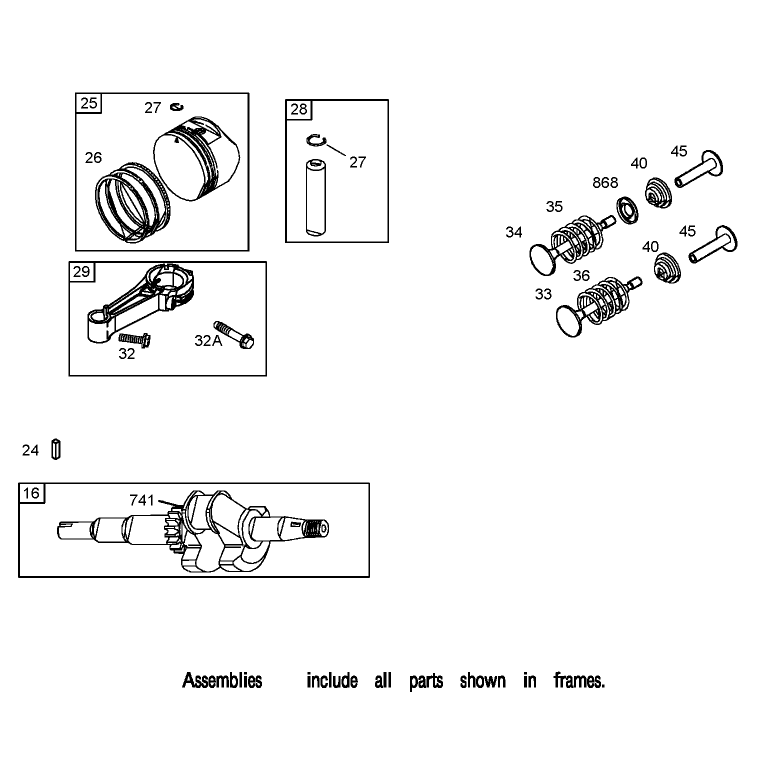 Crankshaft Assembly Briggs and Stratton 125K05-0186-E1