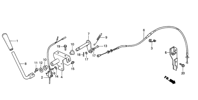 FRONT P.T.O. CLUTCH LEVER