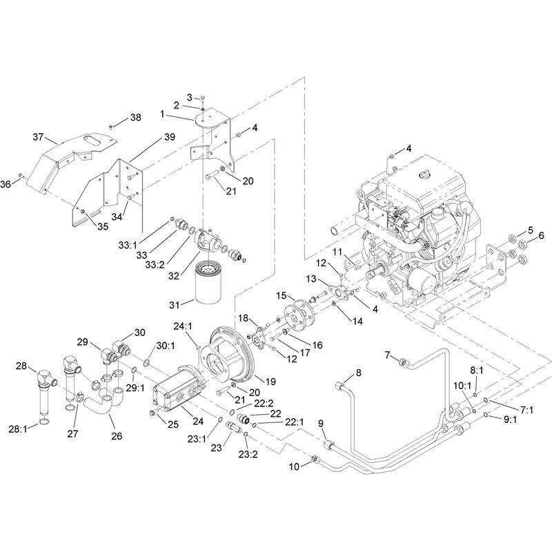 Hydraulic Pump and Filter Assembly