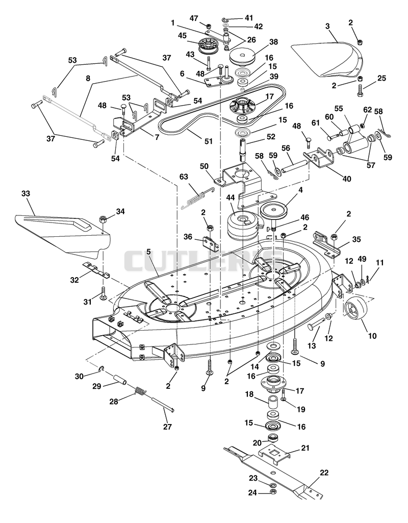 40" Deck, Belts, Blades And Idlers