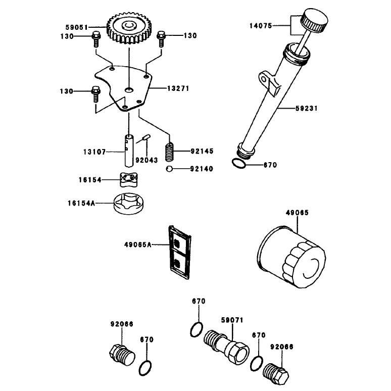 Lubrication Equipment Assembly Kawasaki Fh601v-S07