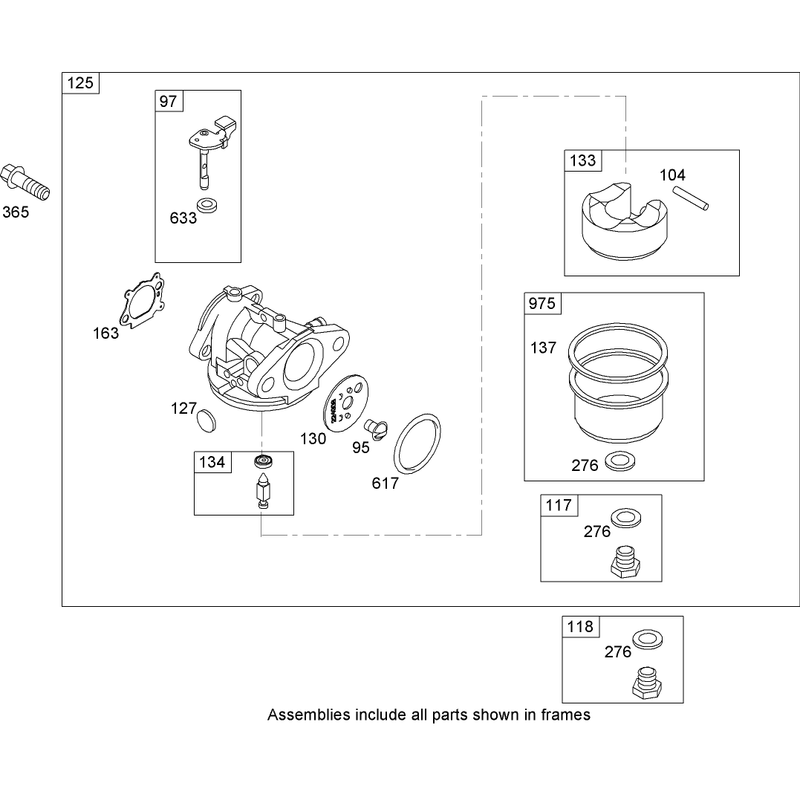 Carburetor Assembly Briggs and Stratton 126T02-0206-E1