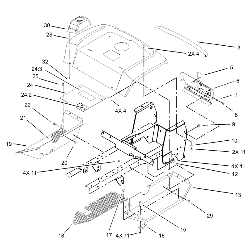 Fender and Footrests Assembly