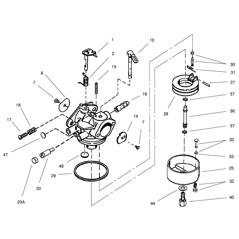 Carburetor Tecumseh No. 640052 (model No. 38086 Only)