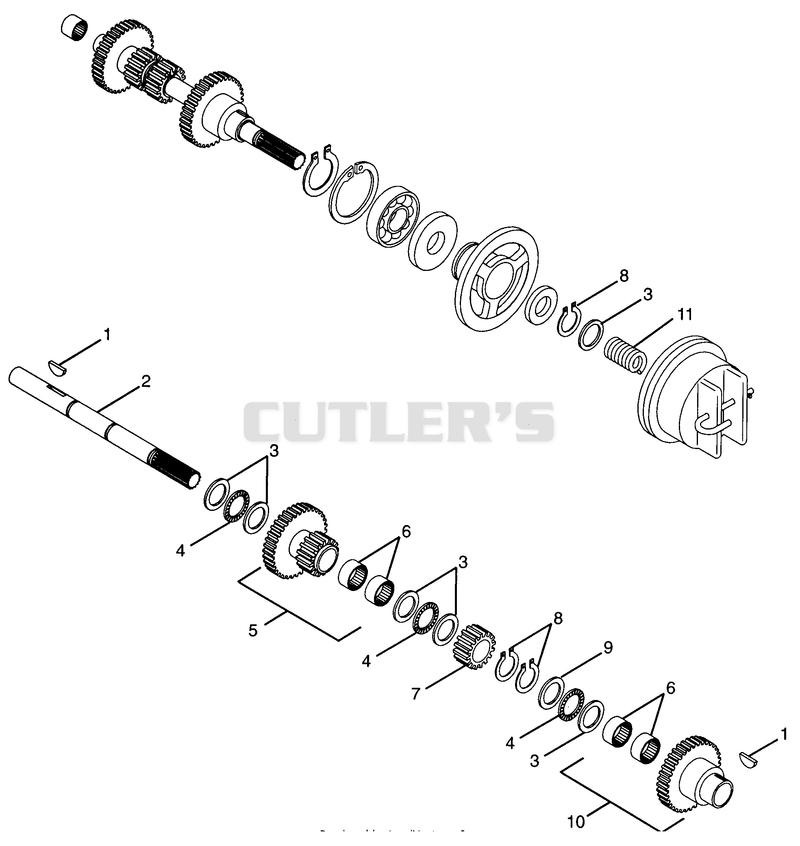 NUMBER TWO SHAFT - REVERSE CLUTCH - 066, 067, 068, 069 - G SERIES
