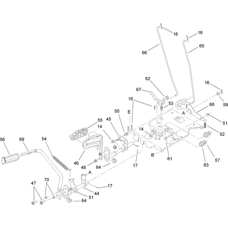 Brake and Traction Pedal Assembly