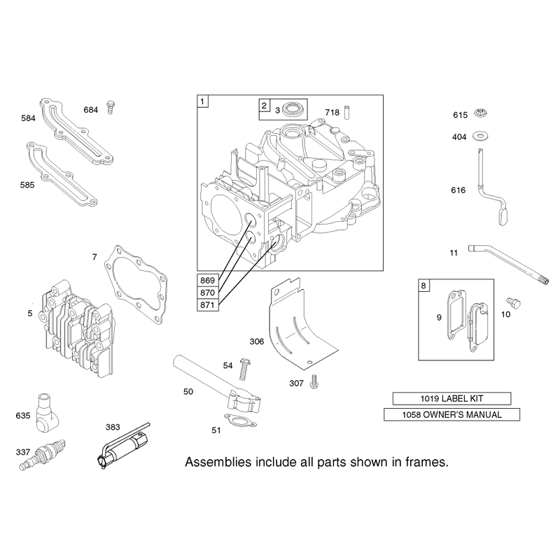 Cylinder Assembly Briggs and Stratton Model 12H802-1720-B1