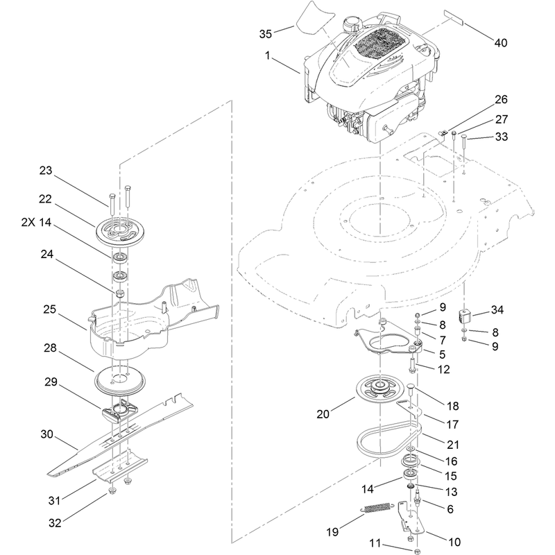 Engine and Blade Assembly