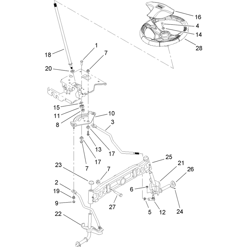 Steering Shaft and Front Axle Assembly