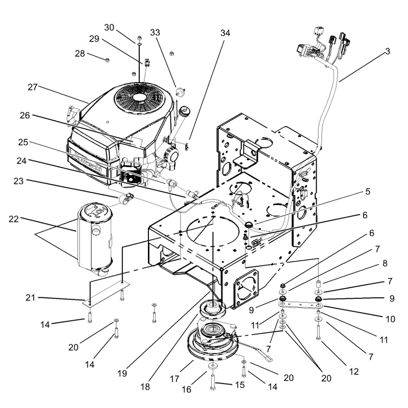 Engine and Clutch Assembly