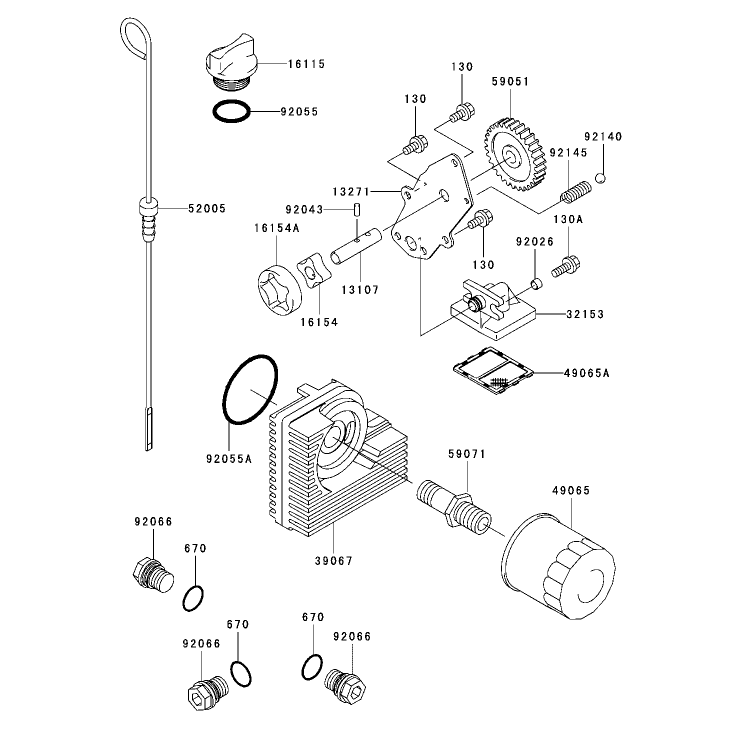 Lubrication Equipment Assembly Kawasaki FH721D-AS05