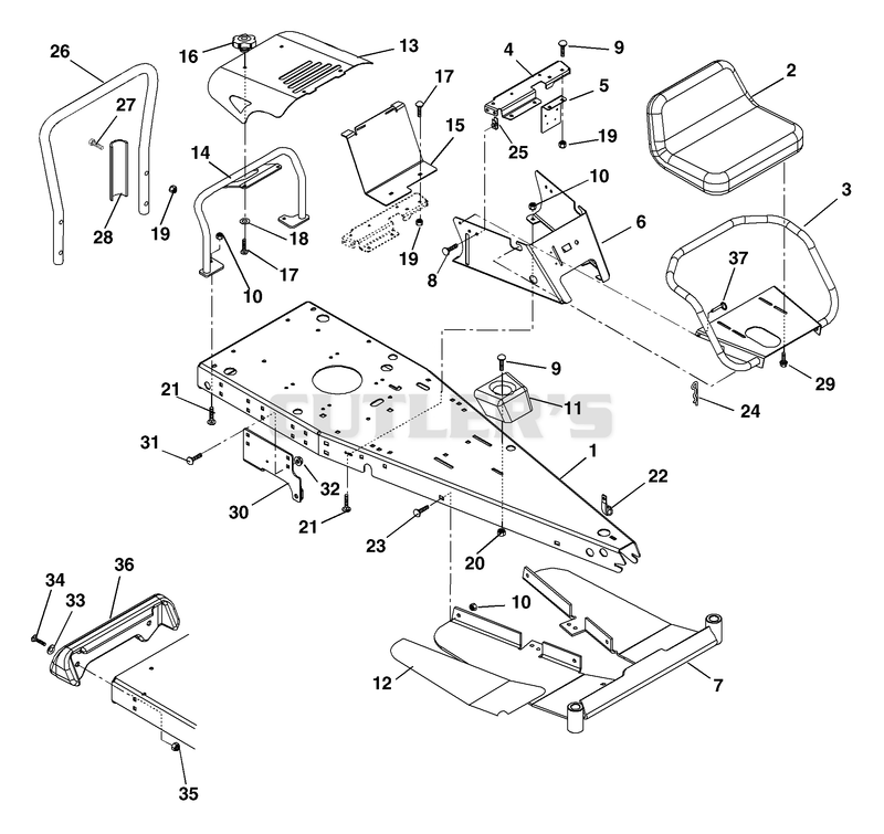 Frame, Hood And Seat