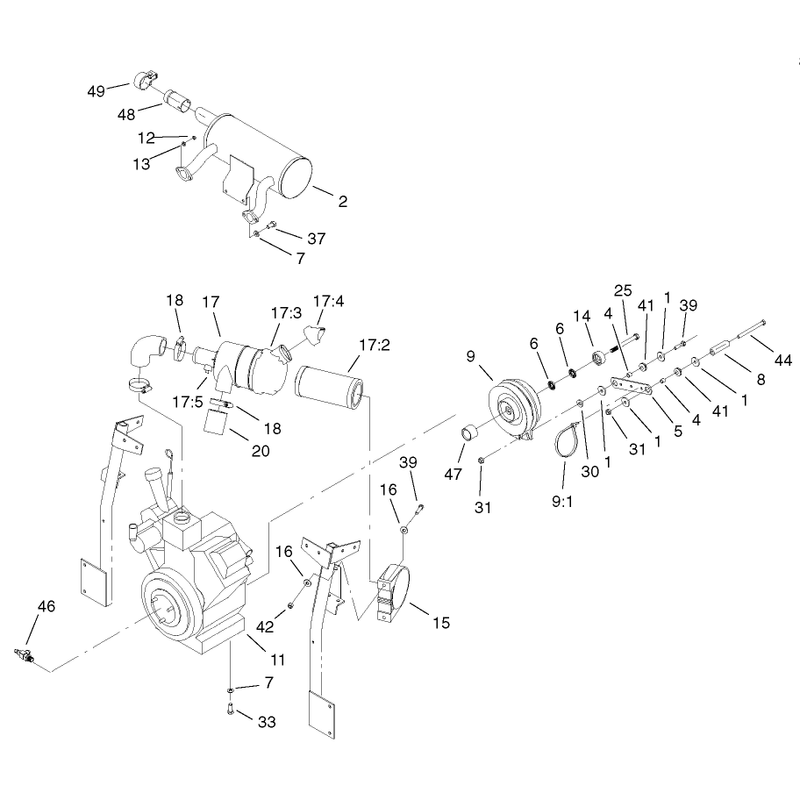 Engine Clutch and Air Cleaner Assembly