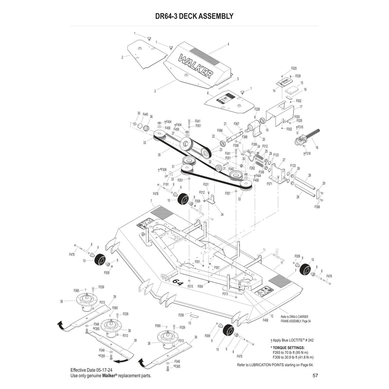 DR64-3 DECK ASSEMBLY