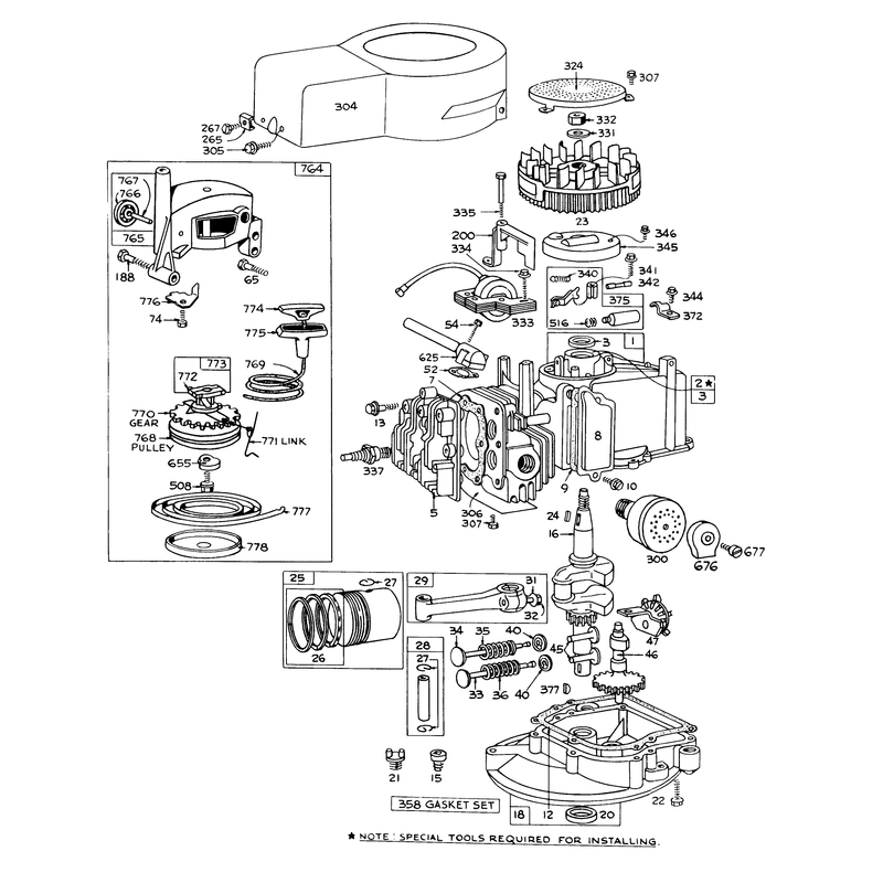 Engine Briggs and Stratton Model 92908-1223-03