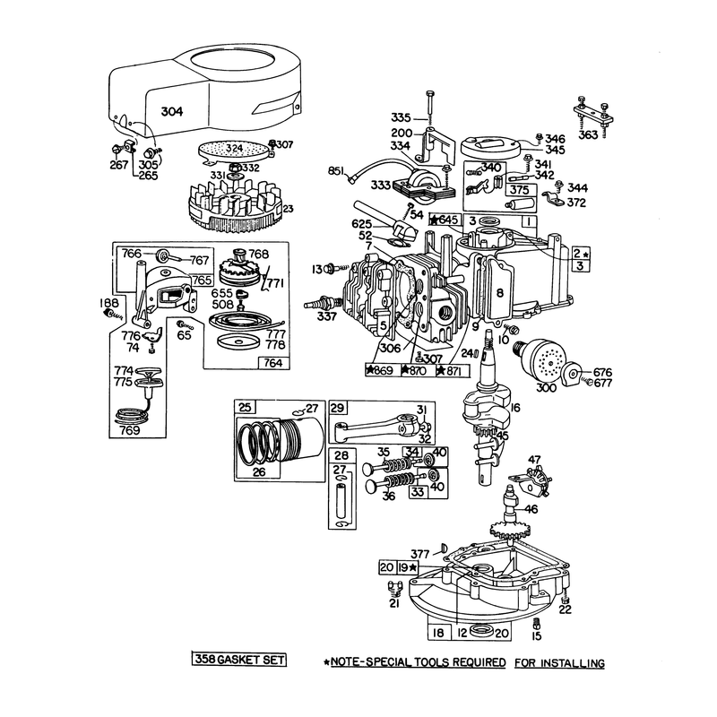 Engine Briggs and Stratton Model No 92908-1879-01