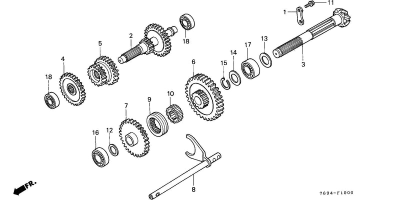 2WD     LOWER COUNTERSHAFT