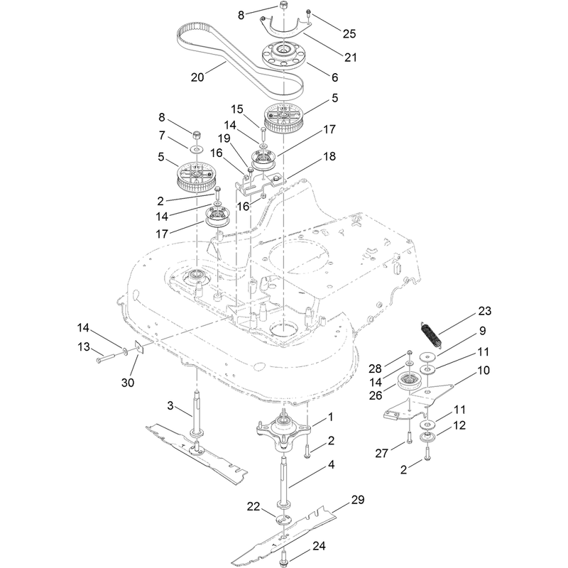 Belt Spindle and Blade Assembly