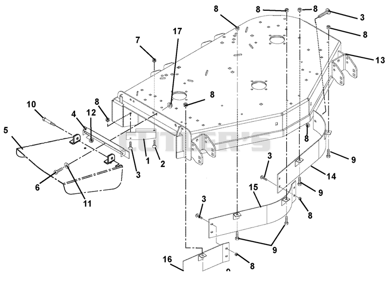 Deck, Discharge Chute And Baffles