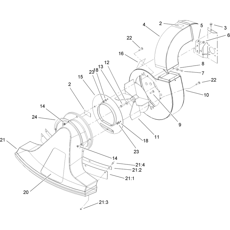 Blower Fan and Snout Assembly