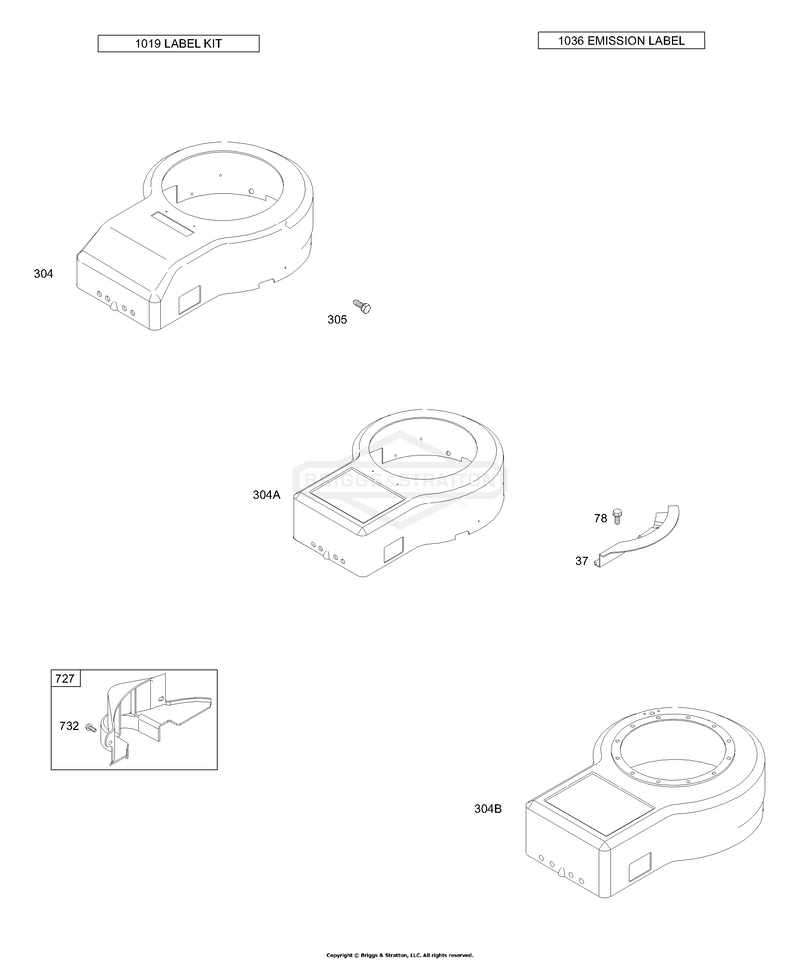 Blower Housings, Label and Emissions Labels