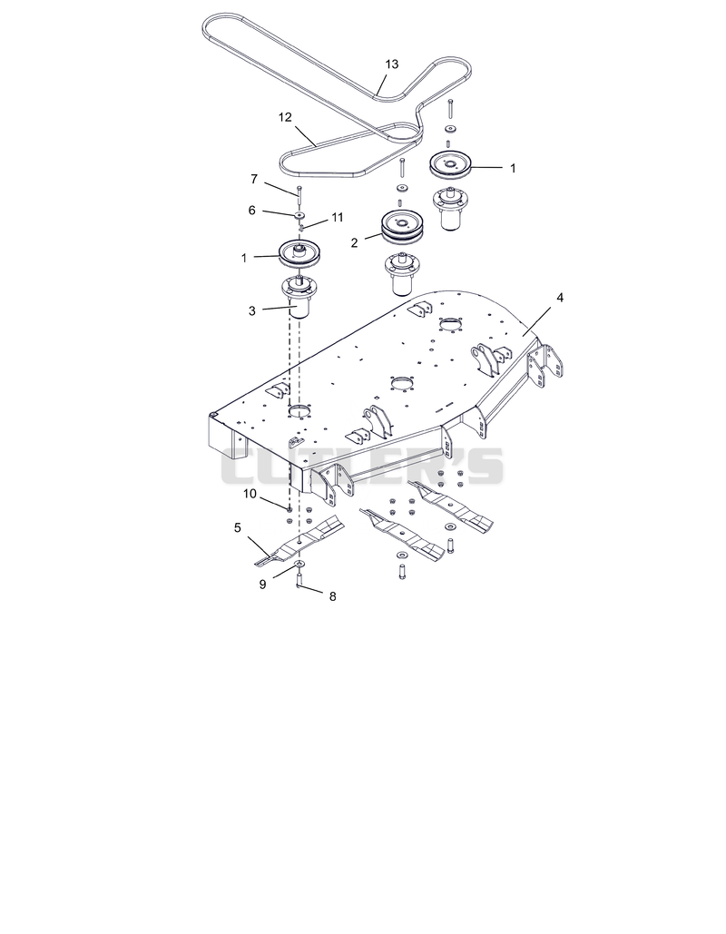 Deck, Belt, Blades and Spindles - 48"
