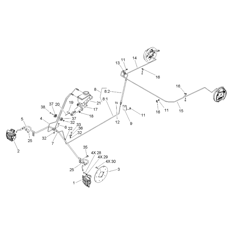Brake and Master Cylinder Assembly