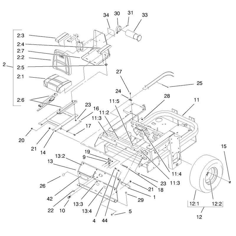 Rear Frame and Wheel Assembly