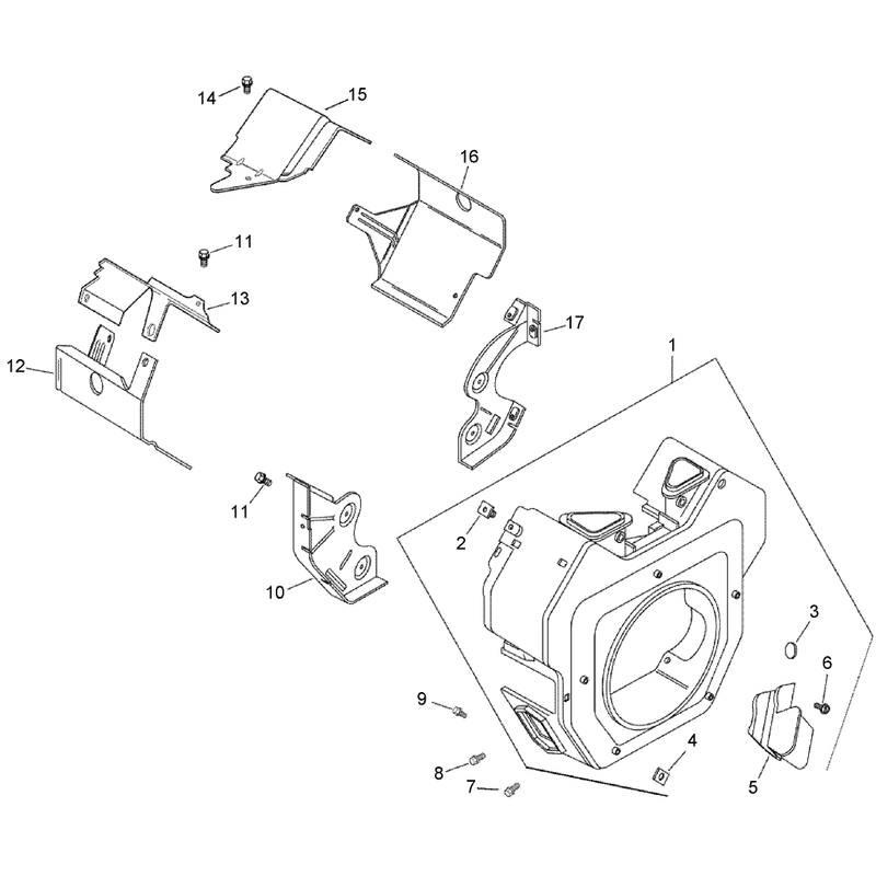 Blower Housing and Baffle Assembly Kohler CH730-0132