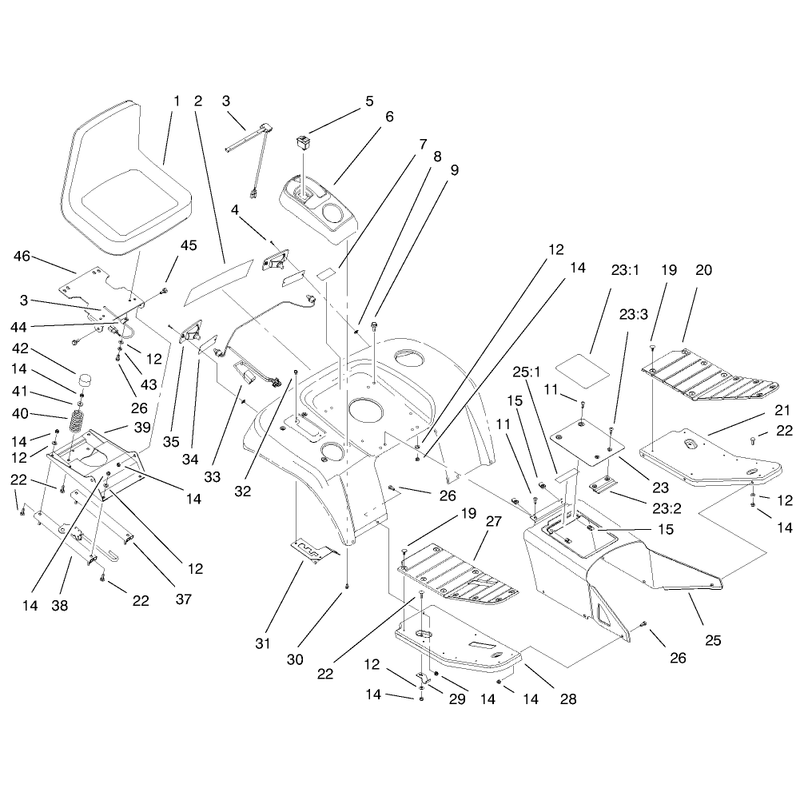 Fender Footrest and Seat Assembly