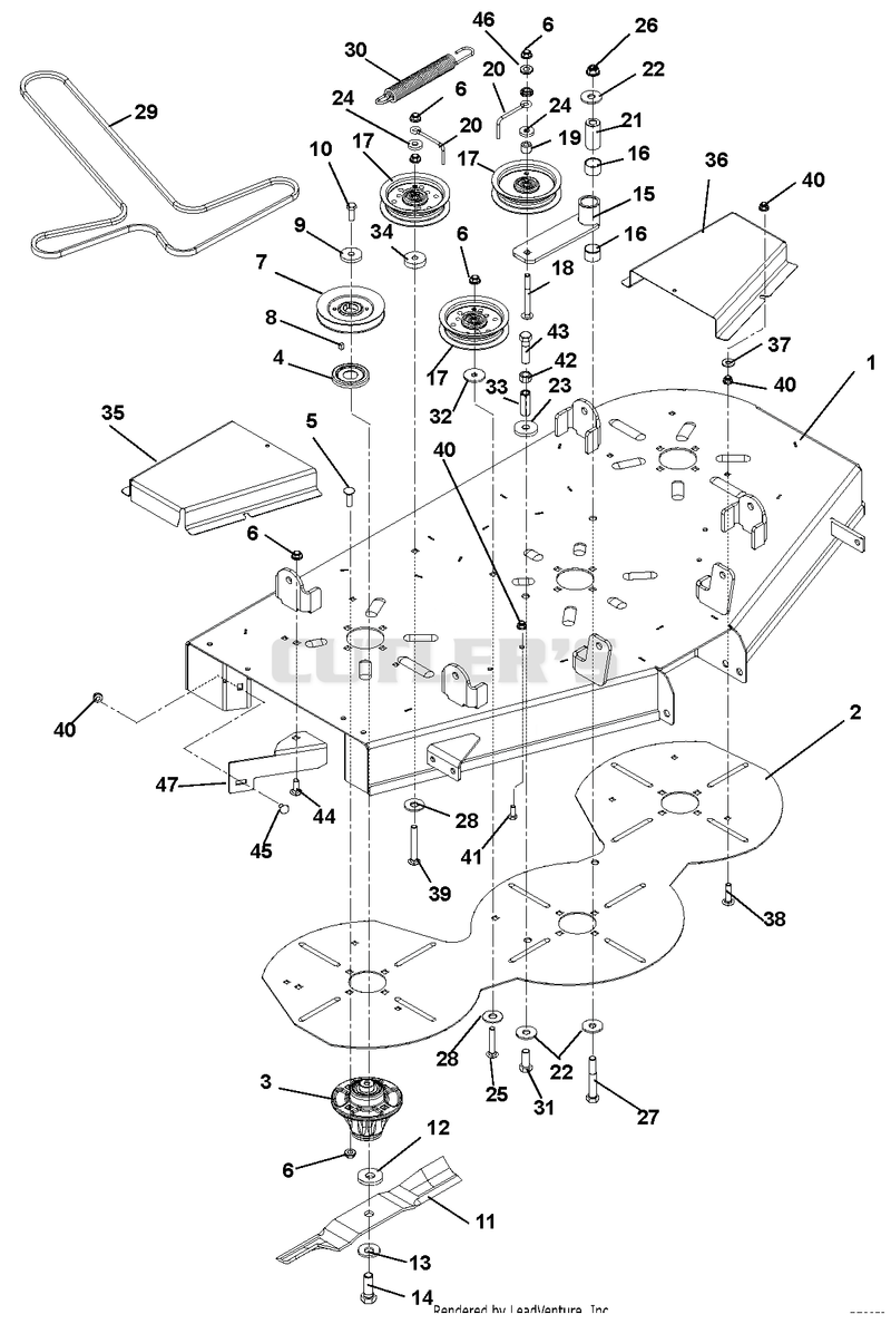 Mower Deck, Belts, Idlers and Blades