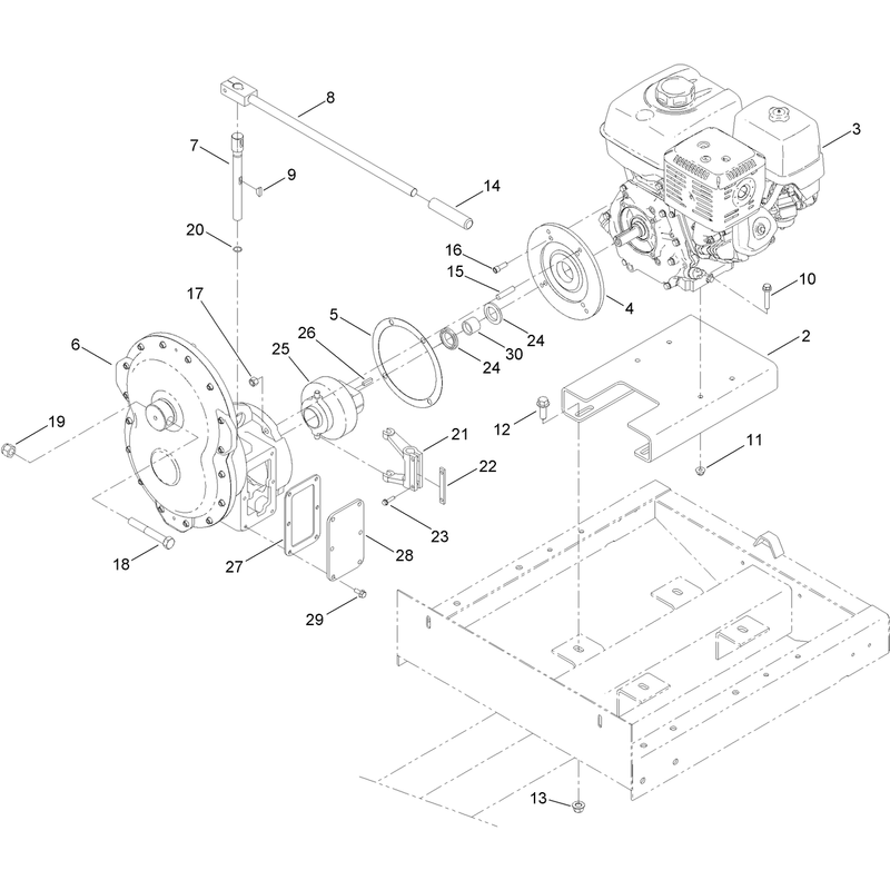 Engine and Gearcase Assembly