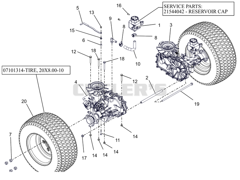 Rear Tires And Transaxles - 42"