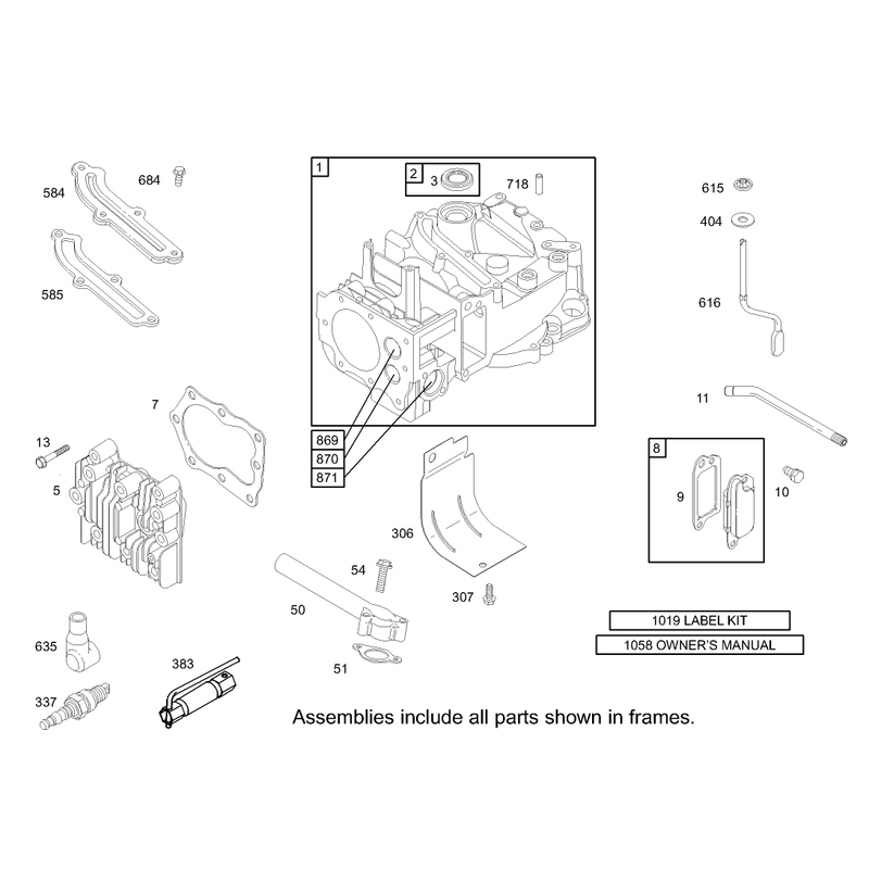 Cylinder Assembly Briggs and Stratton Model 123K02-0114-E1