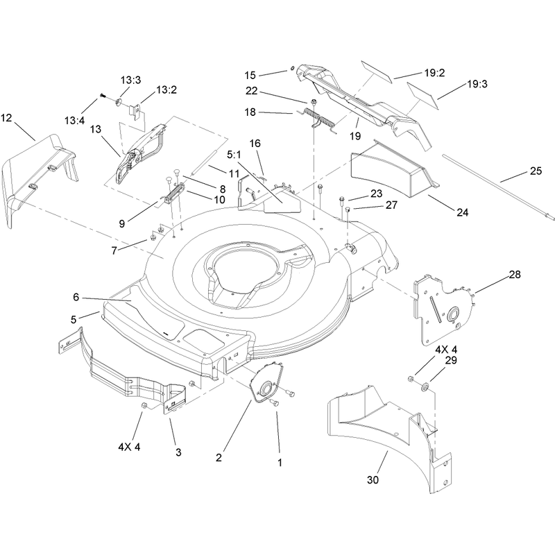 Deck Side Chute and Rear Door Assembly
