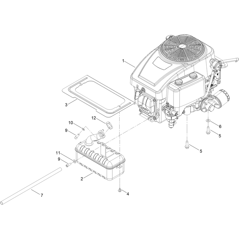 Engine and Muffler Assembly